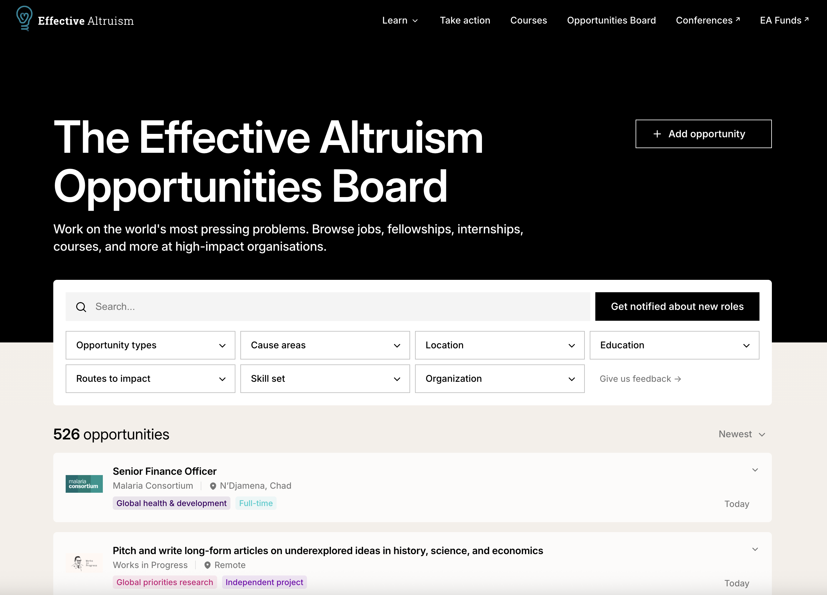 EA Opportunity Board